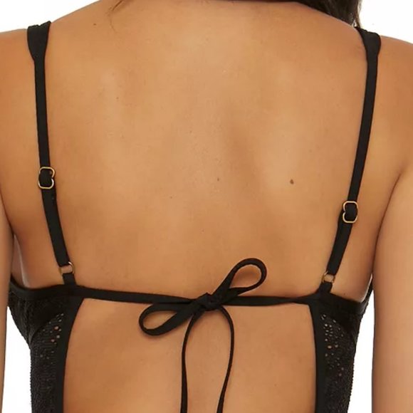 BECCA® by Rebecca Virtue Women's Crochet Plunging One-Piece Keyhole Swim… - Picture 4 of 10